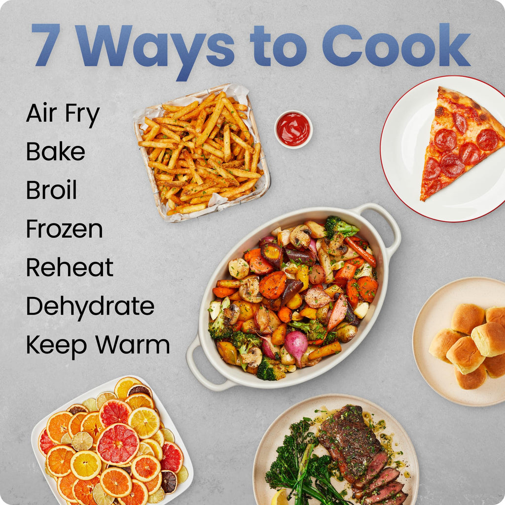 Chefman Air Fryer 8 Qt | TurboFry® 4-in-1 with 450°F Hi-Fry Option for Crispier Results | Bake, Dehydrate, Frozen | XL Nonstick Dishwasher-Safe Basket | Stainless Steel