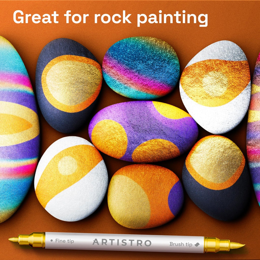ARTISTRO 36 rotuladores de pintura acrílica de doble punta para dibujo | For Fabric, Rock, Glass, Wood, & Molds, Arts & Crafts Gift for Adults, Teens, & Kids, Classroom Must Haves & School Supplies