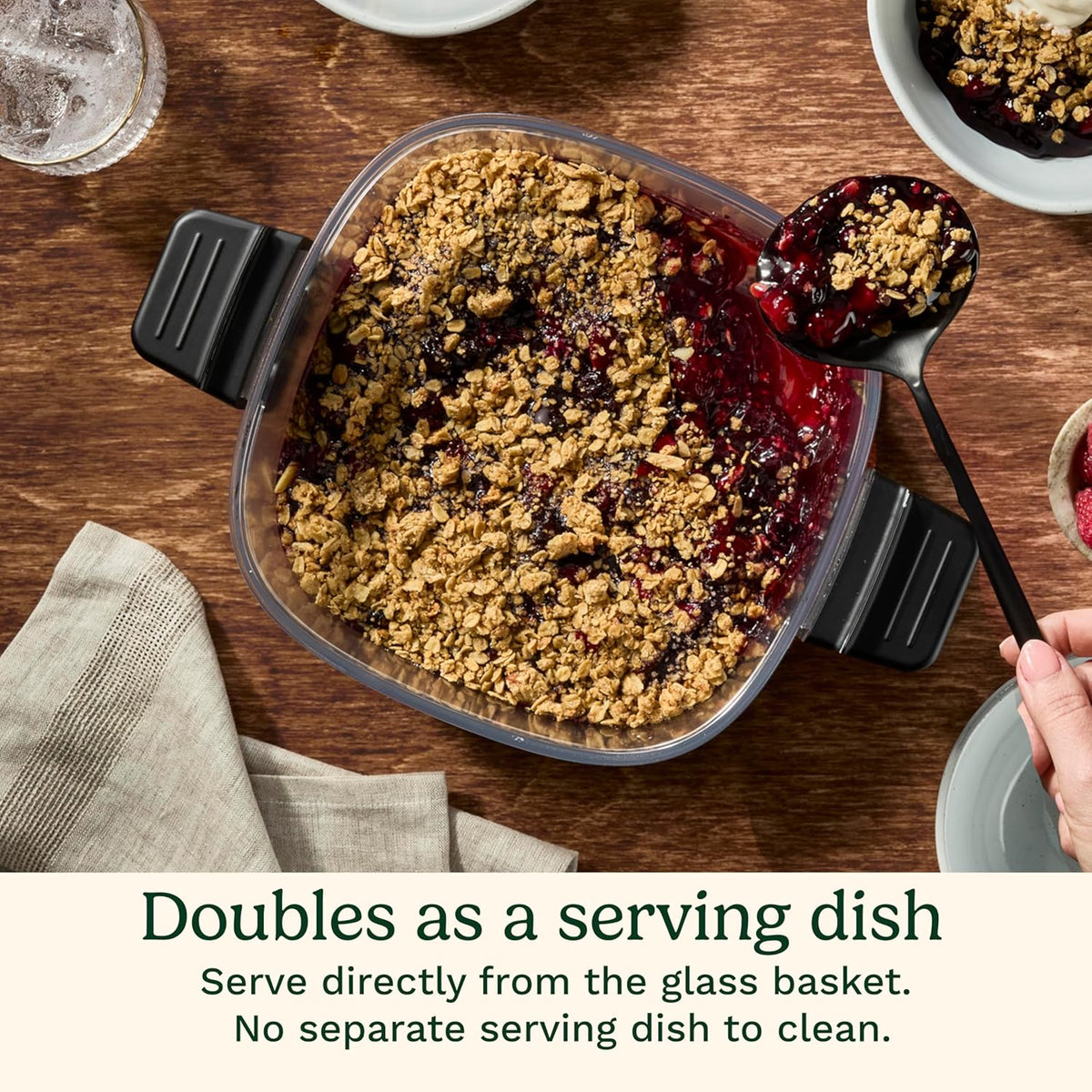 Cuisinart Air Fryer, Glass Basket & ClearView Window, 5 Functions, 4 Qt | Basket style air fryer with crisper plate, 5 cooking functions & 2 custom presets, 4qt air fryer heats to 450°F, AFC-4